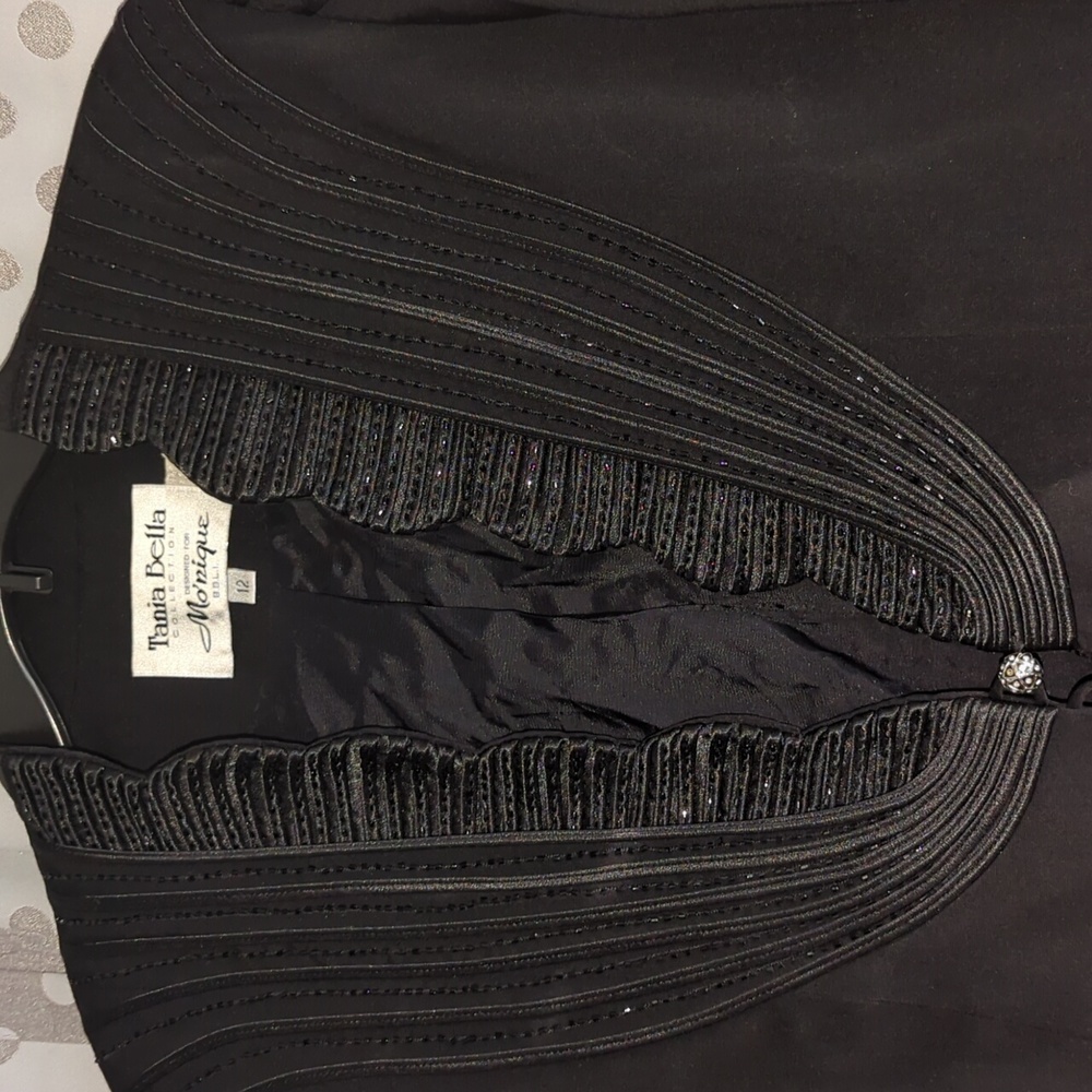 TANIA BELLA Long Sleeve Scalloped Beaded Jacket 12